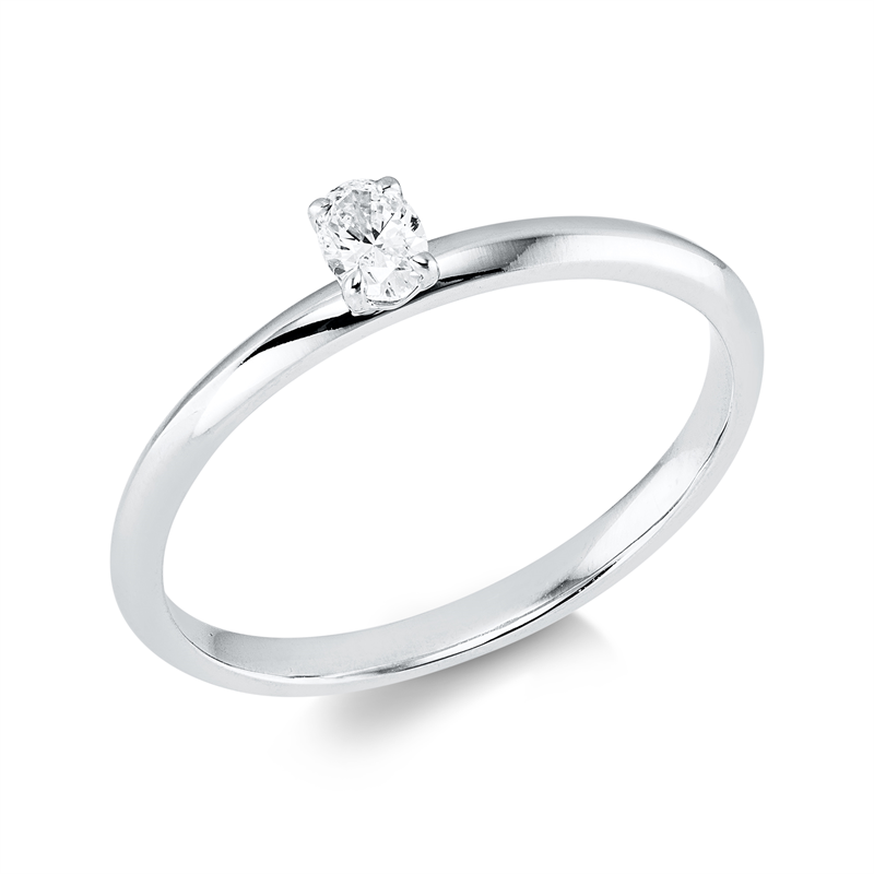 Ring 18 kt WG, 1 Oval 0,16 ct, TW-si