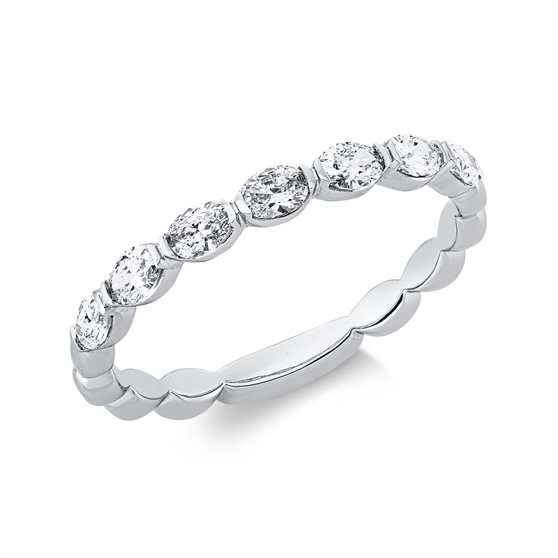 Ring 18 kt WG, 7 Oval 0,47 ct, TW-si