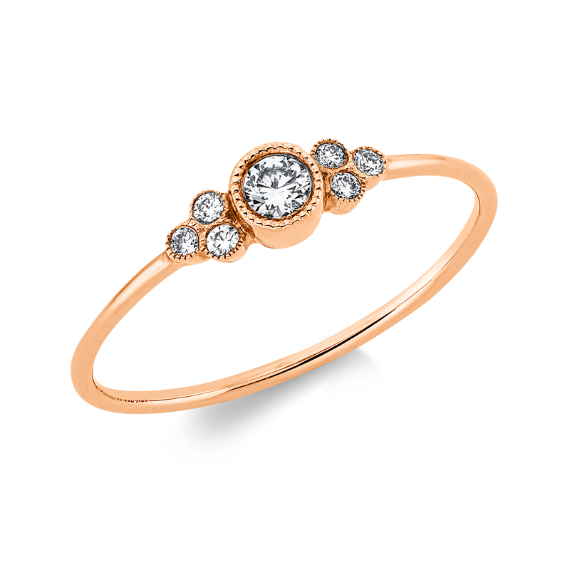 Ring 18 kt RG, 7 Brill. 0,12 ct, TW-si