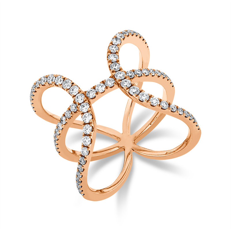 Ring 18 kt RG, 71 Brill. 0,61 ct, I-si