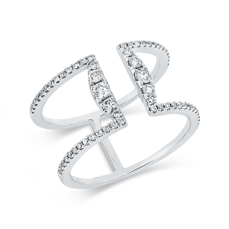 Ring 18 kt WG, 62 Brill. 0,43 ct, TW-si