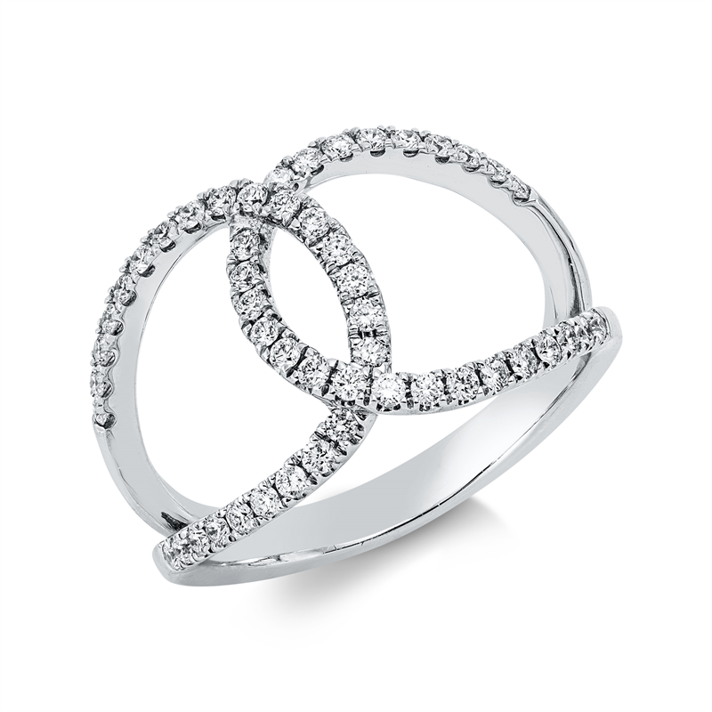 Ring 18 kt WG, 50 Brill. 0,41 ct, TW-si