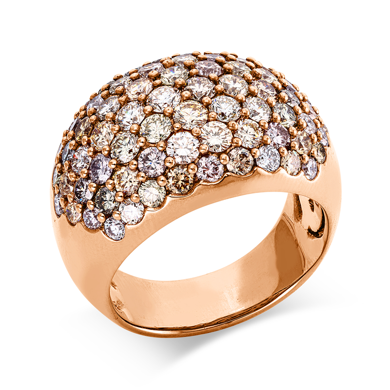 Ring 18 kt RG, 72 Brill. 3,39 ct, fancy
