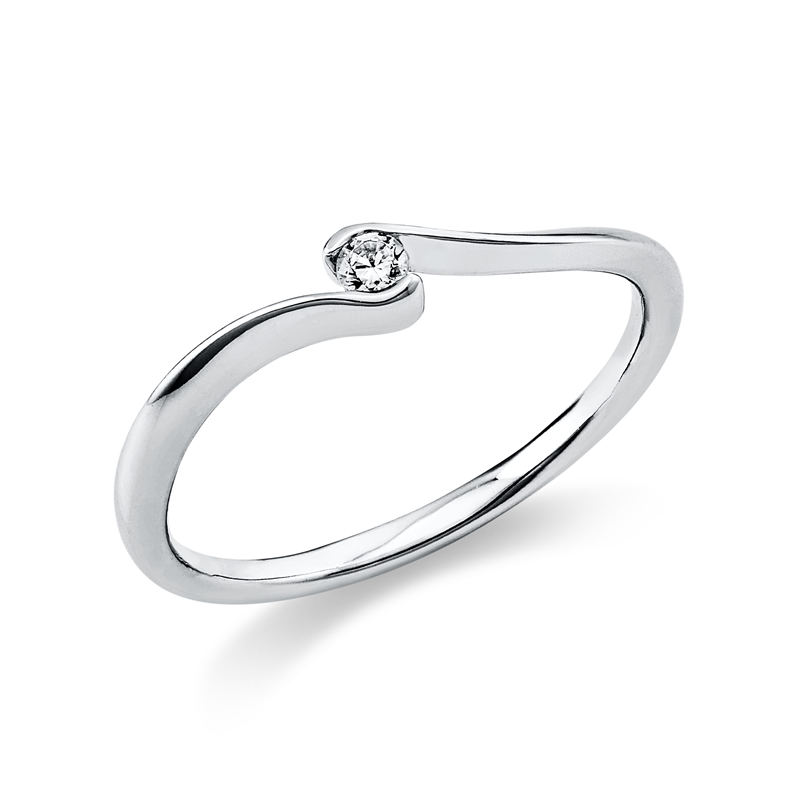 Ring 950 Pt Platin, 1 Brill. 0,05 ct, TW-si