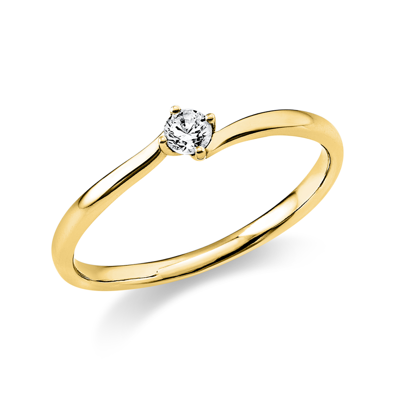 Ring 14 kt GG, 1 Brill. 0,10 ct, TW-si