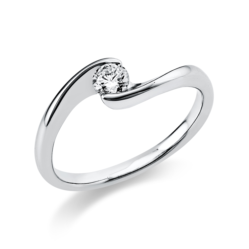 Ring 14 kt WG, 1 Brill. 0,20 ct, TW-si