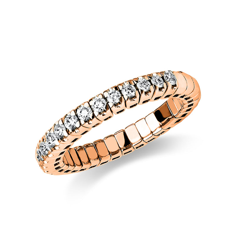 Ring 18 kt RG, Flex-Band, variabel, 17 Brill. 0,48 ct, TW-si