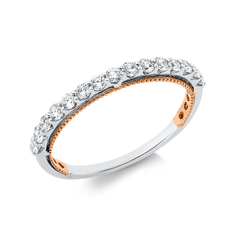 Ring 18 kt WG+RG, 15 Brill. 0,40 ct, TW-si