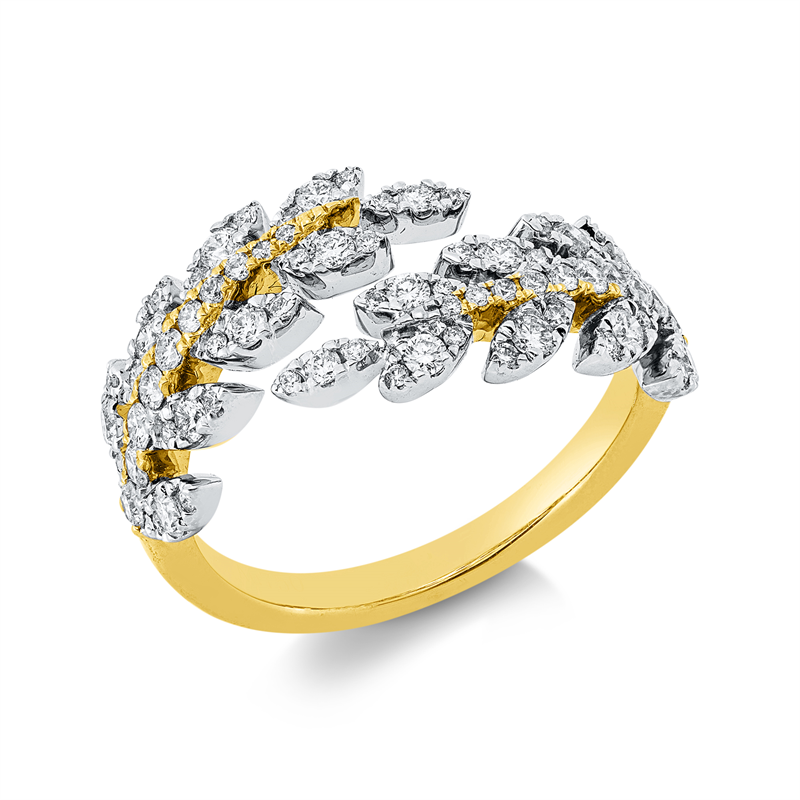 Ring 18 kt GG+WG, 74 Brill. 0,74 ct, TW-si