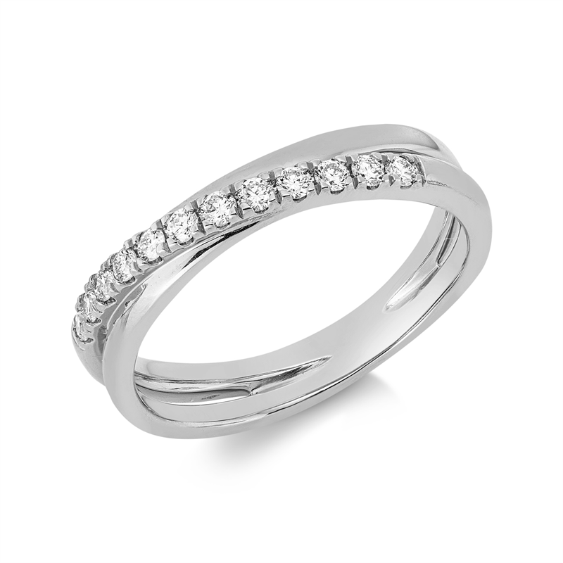 Ring 18 kt WG, 12 Brill. 0,24 ct, TW-si