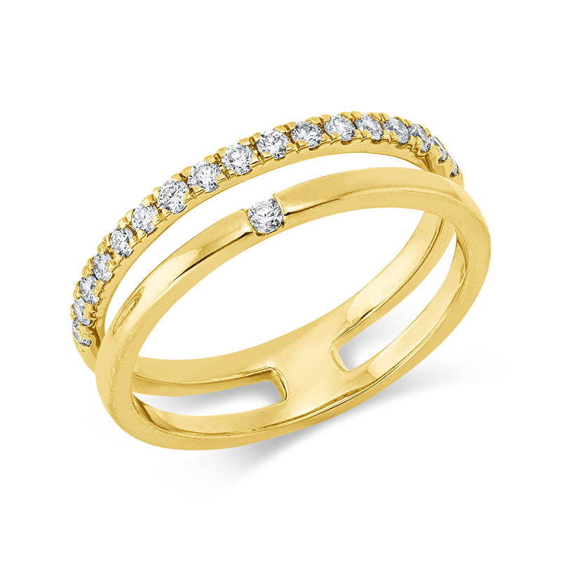 Ring 18 kt GG, 18 Brill. 0,29 ct, TW-si