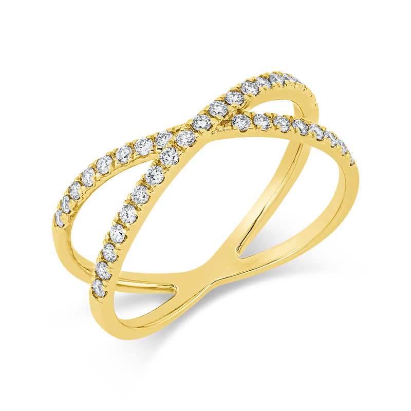 Ring 18 kt GG, 35 Brill. 0,32 ct, TW-si