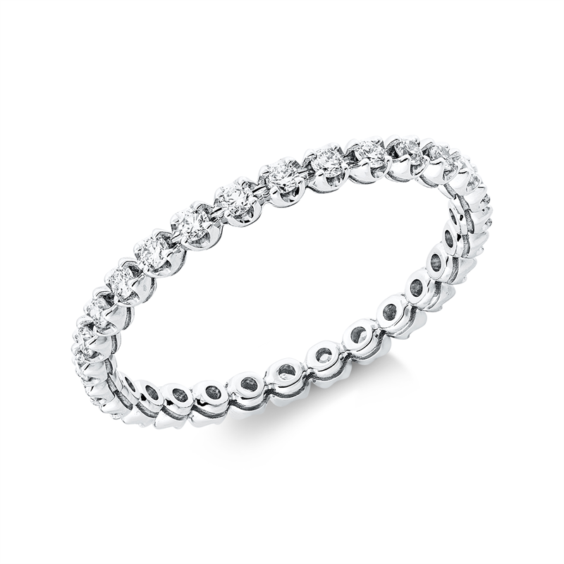 Ring 18 kt WG, 28 Brill. 0,41 ct, TW-si