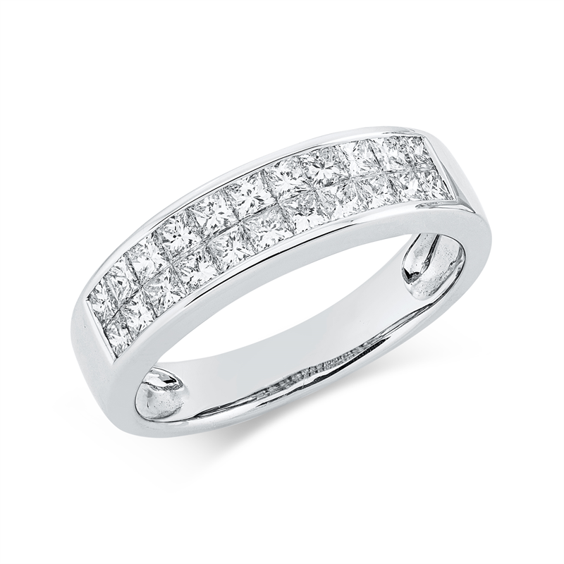 Ring 18 kt WG, 22 Princ. 1,00 ct, F-vsi