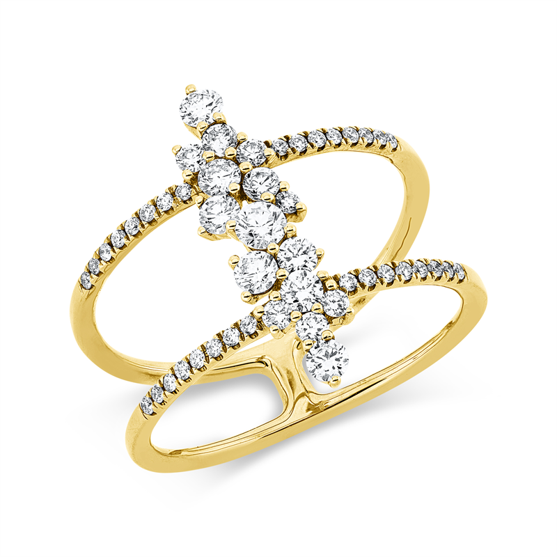 Ring 18 kt GG, 48 Brill. 0,58 ct, TW-vsi/si