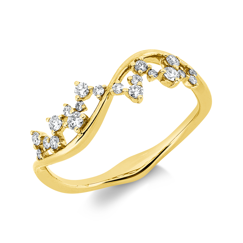 Ring 18 kt GG, 20 Brill. 0,24 ct, I-si/pi