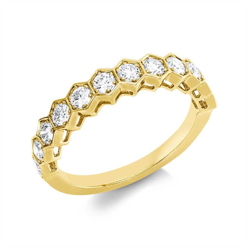 Ring 18 kt GG, 12 Brill. 0,79 ct, TW-vsi