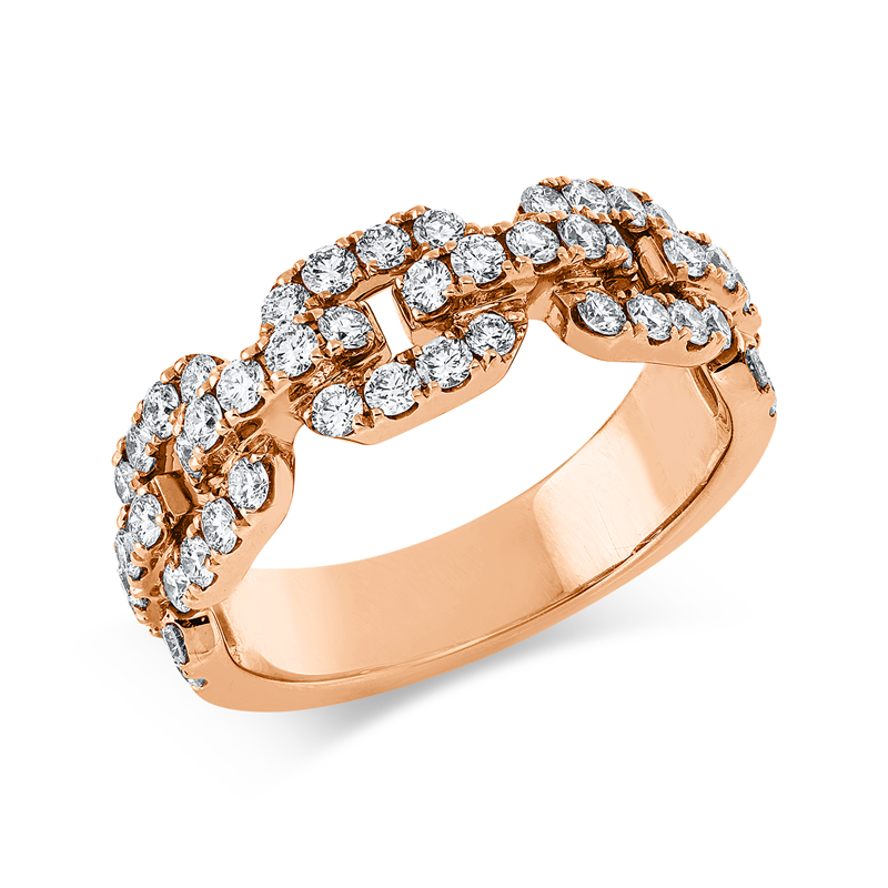 Ring 18 kt RG, 50 Brill. 0,93 ct, TW-vsi