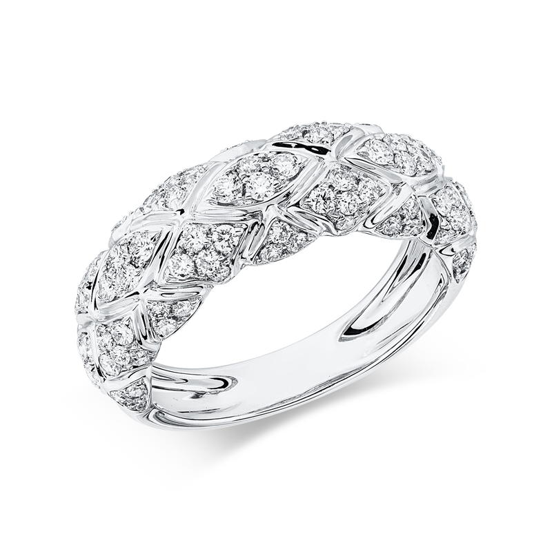 Ring 18 kt WG, 90 Brill. 0,93 ct, TW-vsi