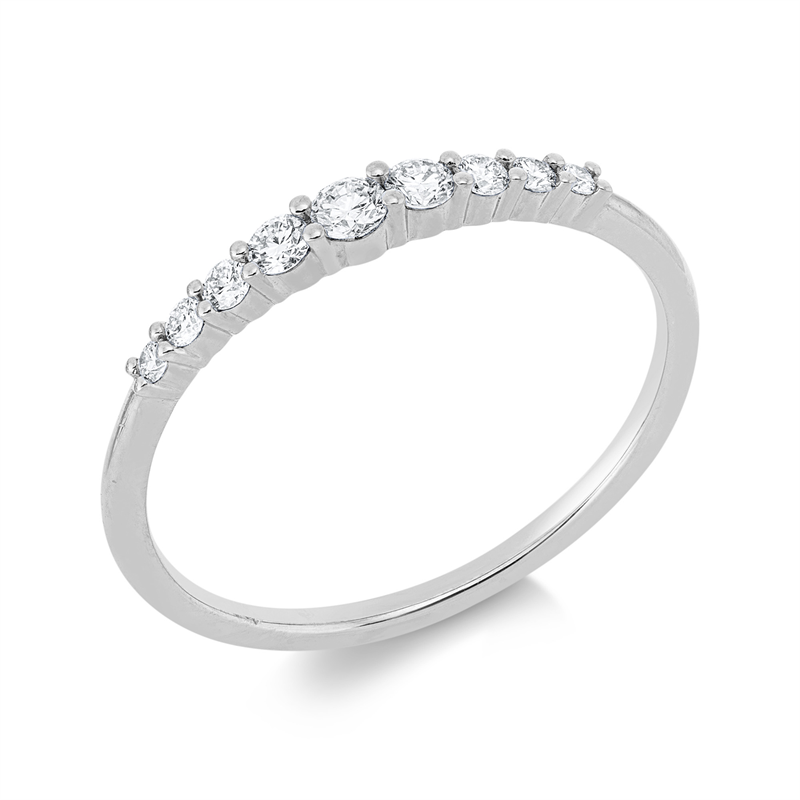 Ring 18 kt WG, 9 Brill. 0,20 ct, TW-si