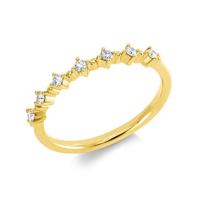 Ring 18 kt GG, 7 Brill. 0,12 ct, TW-si