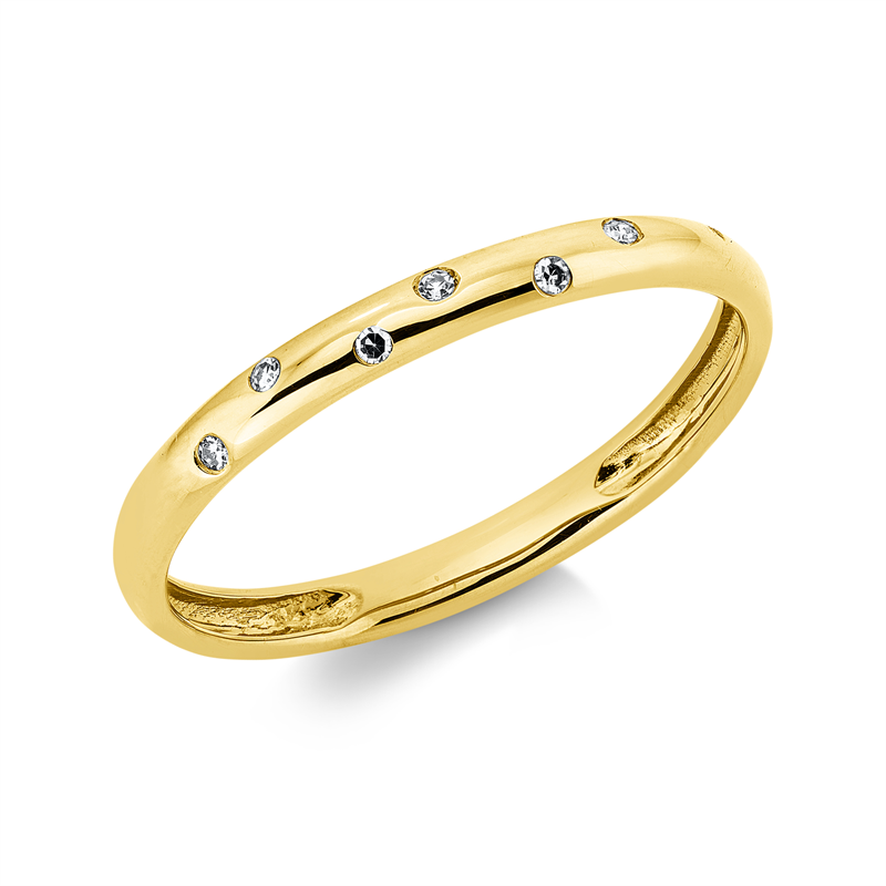 Ring 18 kt GG, 6 Dia. 0,03 ct, TW-si