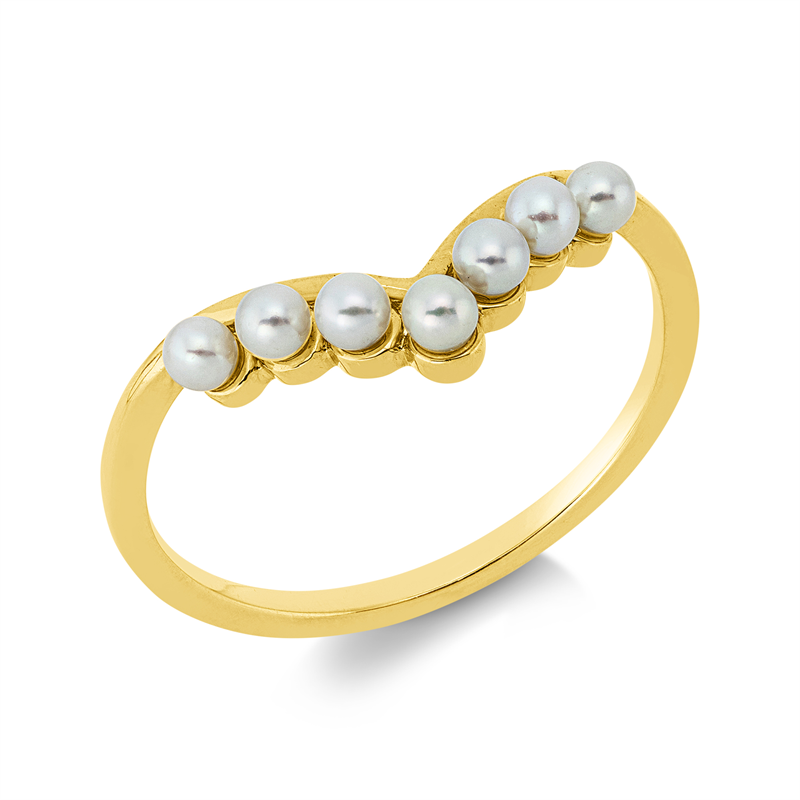 Ring 18 kt GG, 7 SW weiß 2,5 mm