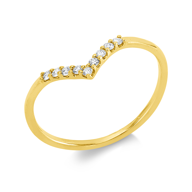 Ring 18 kt GG, 9 Brill. 0,09 ct, TW-si
