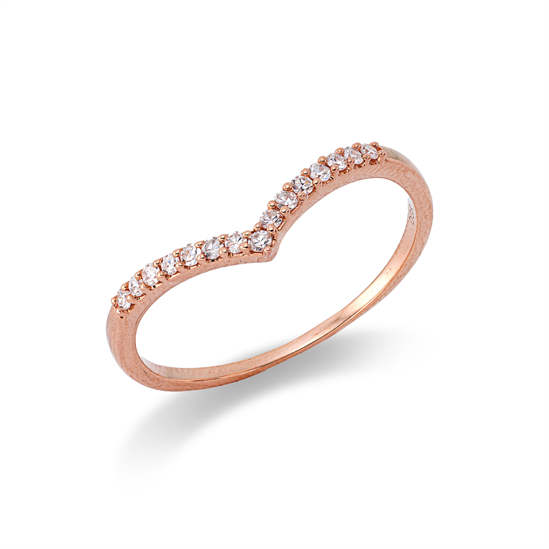 Ring 18 kt RG, 15 Dia. 0,11 ct, TW-si