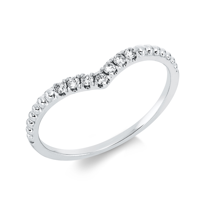 Ring 18 kt WG, 7 Brill. 0,10 ct, TW-si