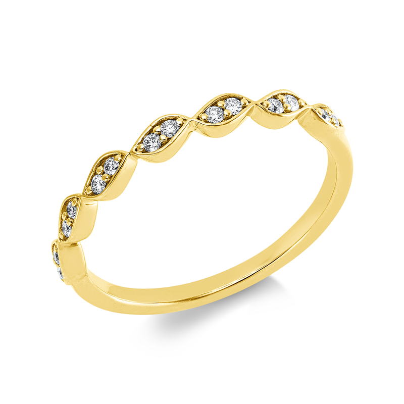 Ring 18 kt GG, 14 Brill. 0,10 ct, TW-si