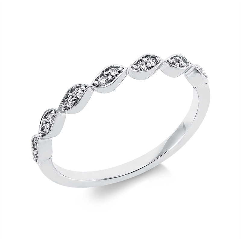 Ring 18 kt WG, 14 Brill. 0,10 ct, TW-si