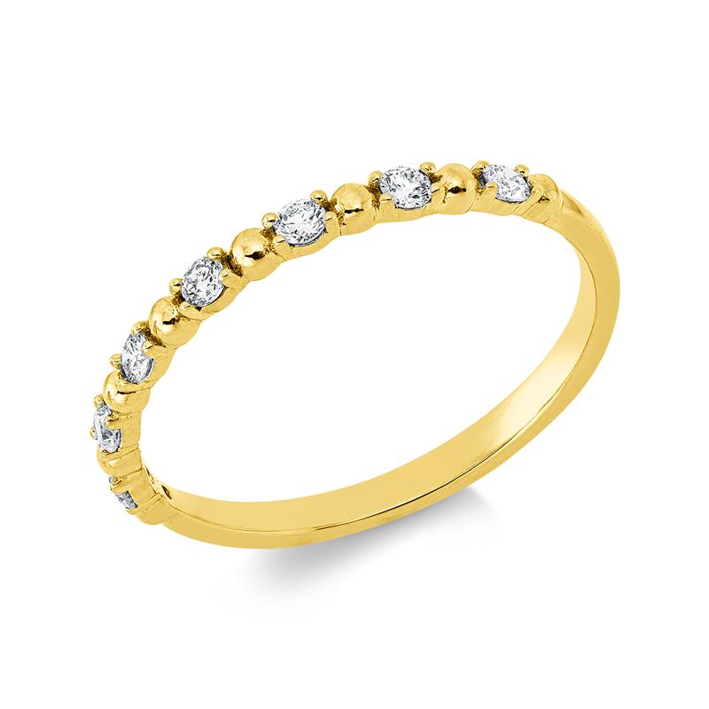Ring 18 kt GG, 7 Brill. 0,17 ct, TW-si