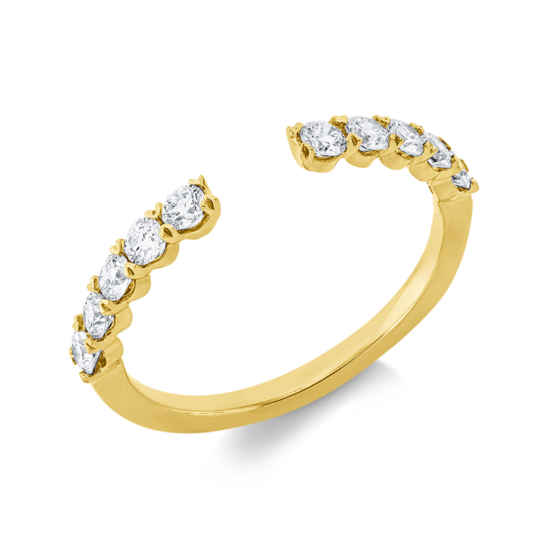 Ring 18 kt GG, 10 Brill. 0,50 ct, TW-si