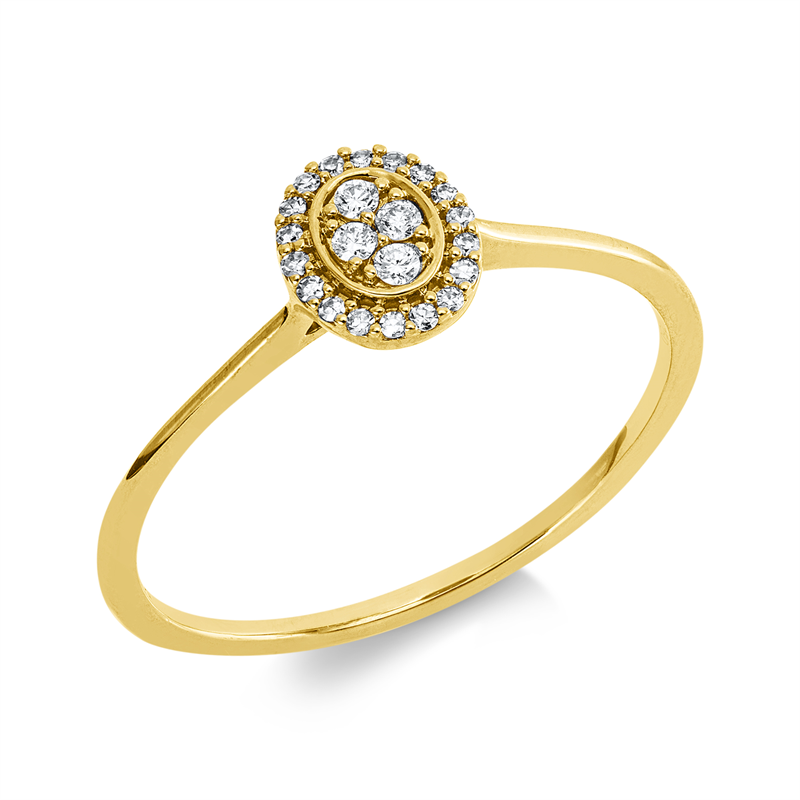 Ring 18 kt GG, 18 Dia. 0,04 ct, TW-si, 4 Brill. 0,04 ct, TW-si