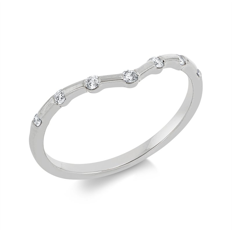 Ring 18 kt WG, 7 Brill. 0,10 ct, TW-si
