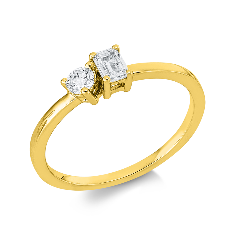 Ring 18 kt GG, 1 Sm.schliff 0,19 ct, TW-si, 1 Brill. 0,13 ct, TW-si