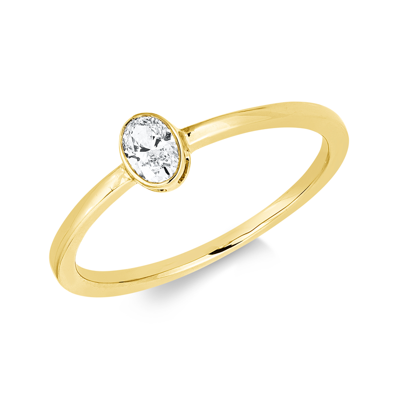 Ring 18 kt GG, 1 Oval 0,20 ct, TW-si