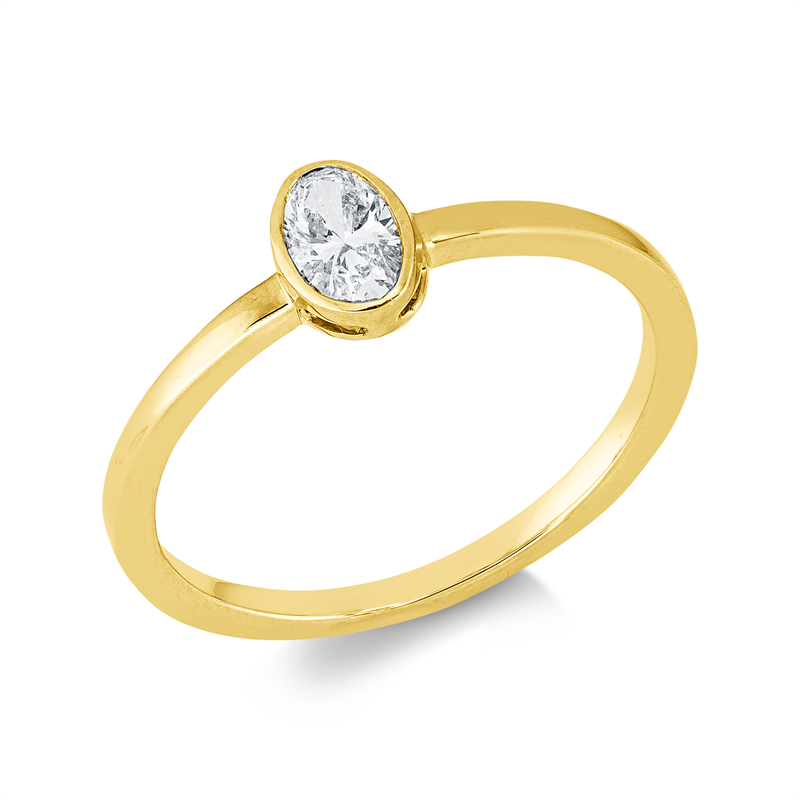 Ring 18 kt GG, 1 Oval 0,31 ct, TW-si