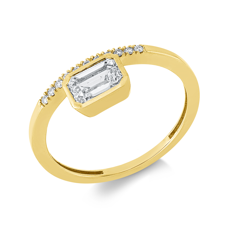 Ring 14 kt GG, GIA1537532527, 1 Sm.schliff 0,80 ct, TW-si2, 11 Brill. 0,06 ct, TW-si
