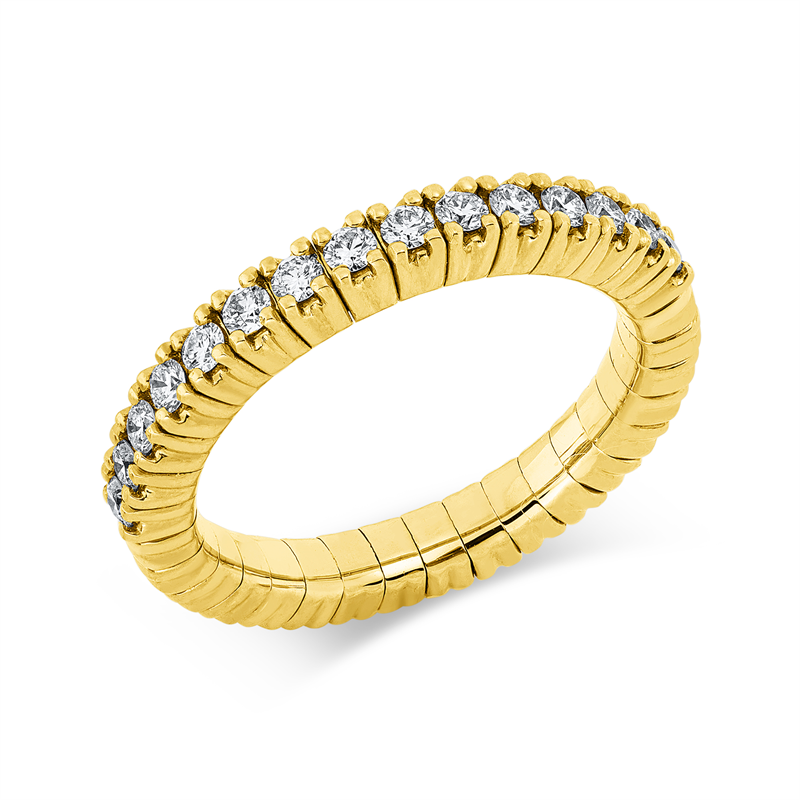 Ring 18 kt GG, Flex-Band, variabel, 15 Brill. 0,40 ct, TW-si