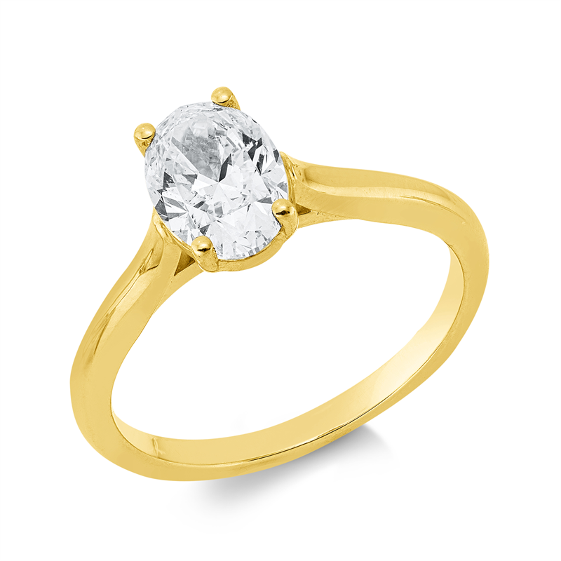 Ring 18 kt GG, GIA5513338621, 1 Oval 1,30 ct, TW-si