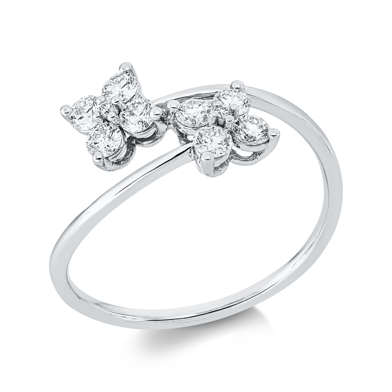 Ring 18 kt WG, 10 Brill. 0,41 ct, TW-vsi/si