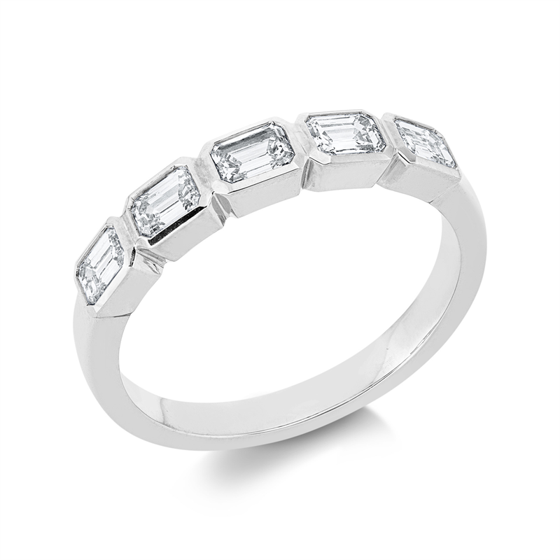 Ring 18 kt WG, 5 Sm.schliff 0,72 ct, TW-si