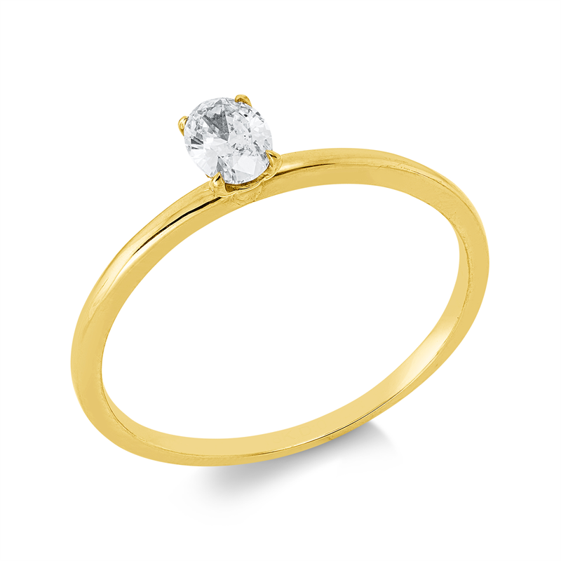 Ring 18 kt GG, 1 Oval 0,32 ct, F-vsi