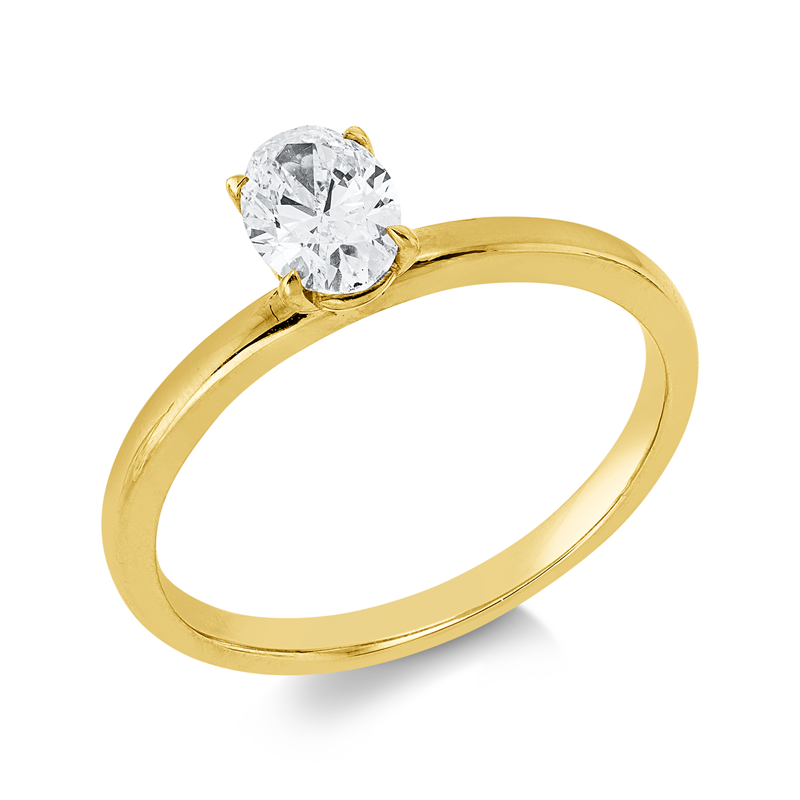 Ring 18 kt GG, 1 Oval 0,52 ct, F-vsi