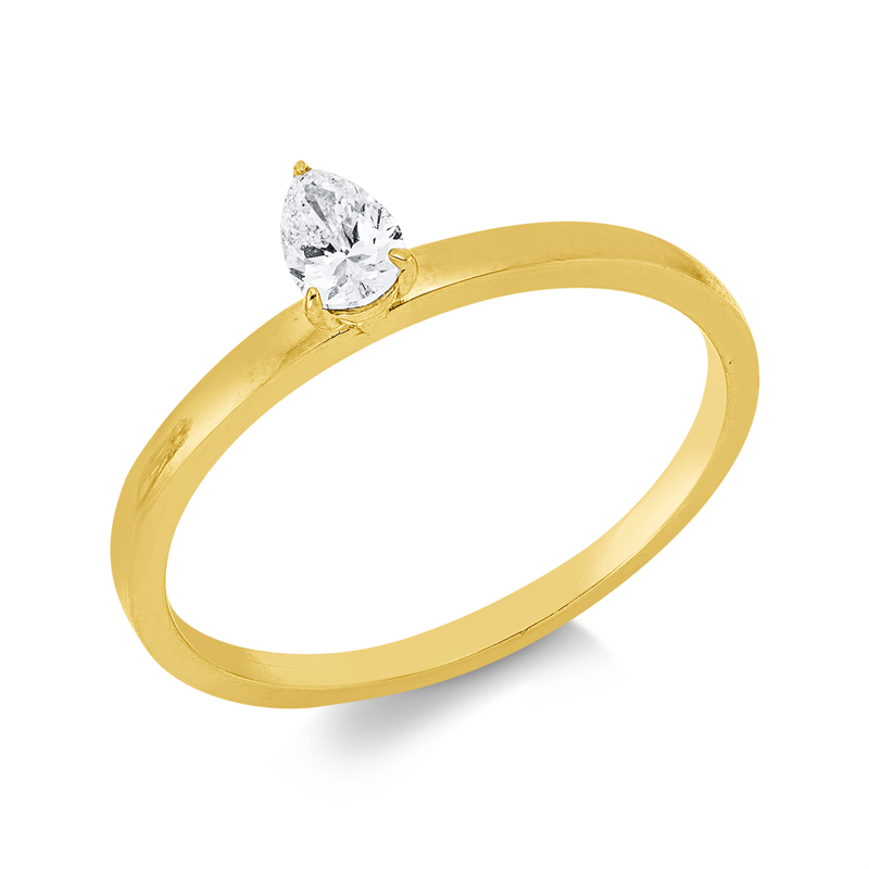 Ring 18 kt GG, 1 Tropfen 0,20 ct, F-vsi