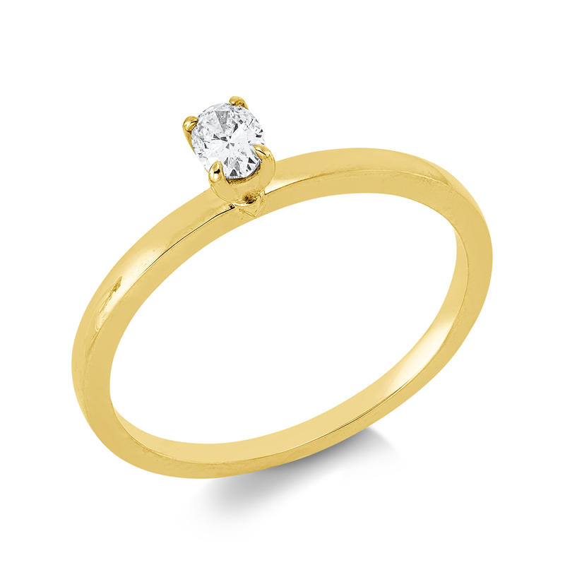 Ring 18 kt GG, 1 Oval 0,14 ct, F-vsi