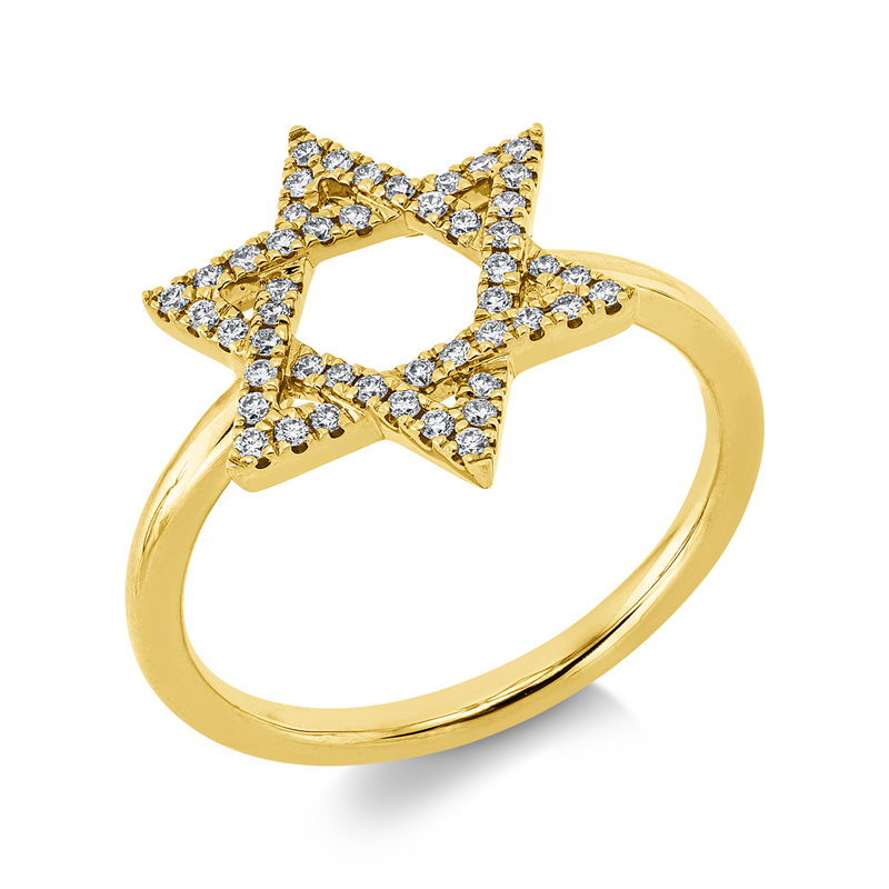 Ring 18 kt GG, 48 Brill. 0,19 ct, TW-si