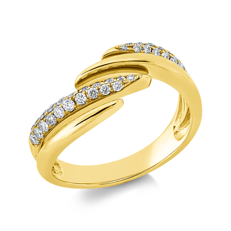 Ring 14 kt GG, 37 Brill. 0,34 ct, W-si/pi